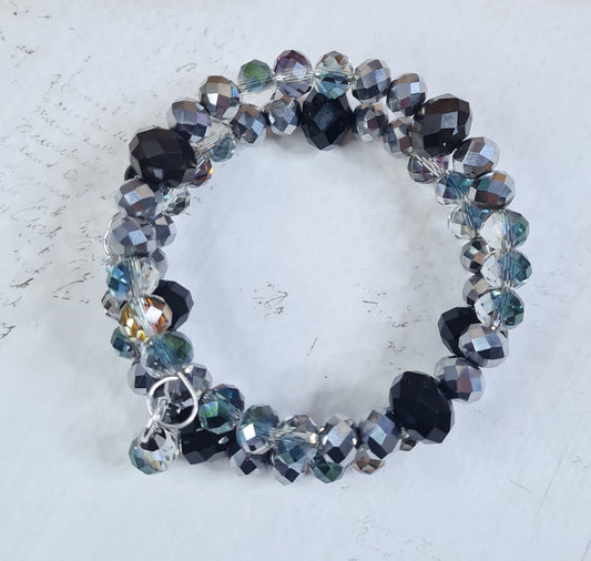 Armband - Glamúr, silfur og glit.